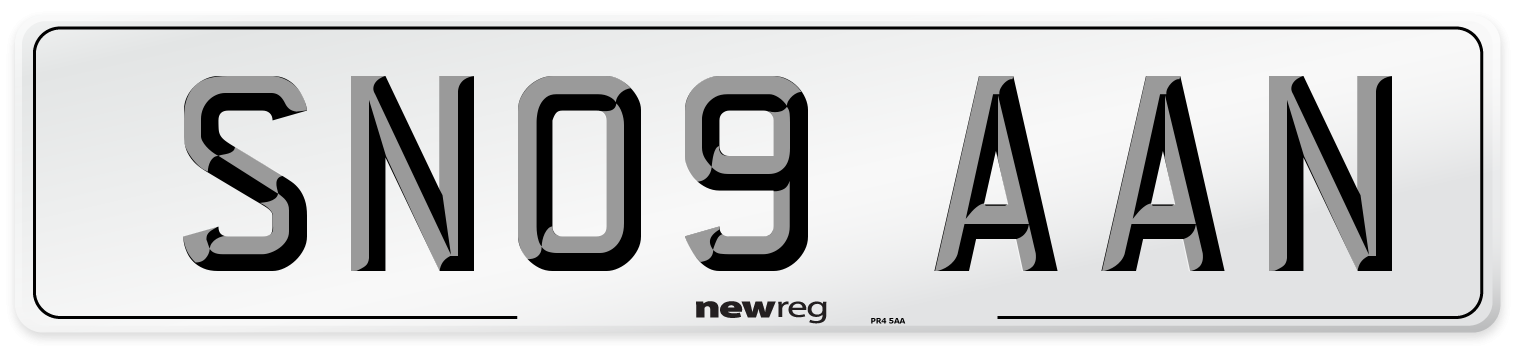 SN09 AAN Number Plate from New Reg
